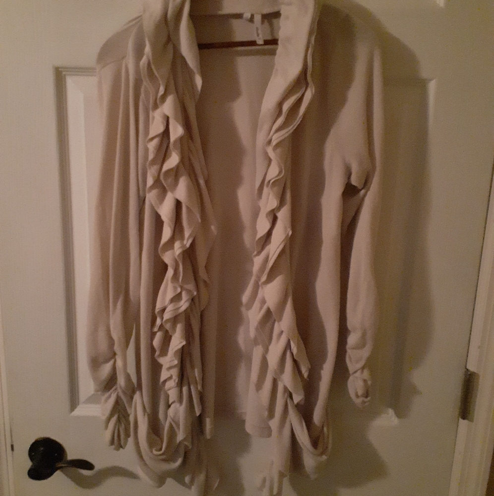🔴Open Front Cardigan Sweater with Ruffles